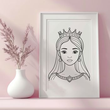 A young female princess character in a royal dress, created as a vector graphic for digital use.