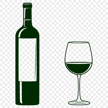 A glass containing a rich red wine.