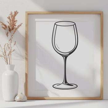 A detailed illustration of a glass filled with red wine, perfect for vector art and graphic design projects.
