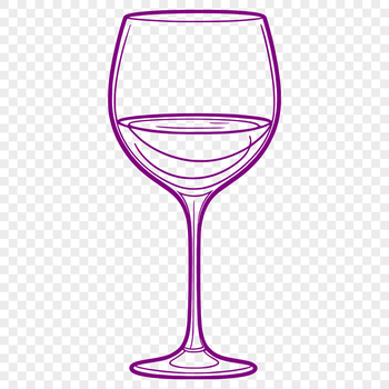 A stylized illustration of a glass filled with red wine, ideal for vector art designs.