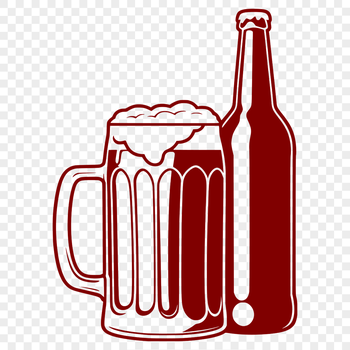 A stylized illustration of a glass containing beer, suitable for crafting and DIY projects.