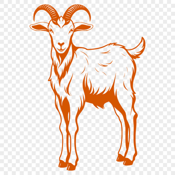 An illustration of a farm animal, specifically a goat, created as an SVG file for easy editing and customization.