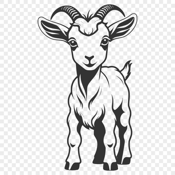 A digital illustration of a farm animal, specifically a goat, suitable for commercial or personal use in various formats.