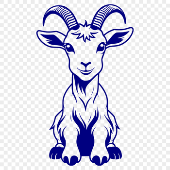 A high-quality SVG illustration of a goat, suitable for digital cutting machines like Cricut or commercial design projects.