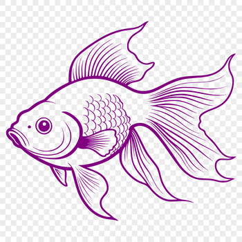 A colorful illustration of a goldfish swimming in water, suitable for vector graphics and digital designs.