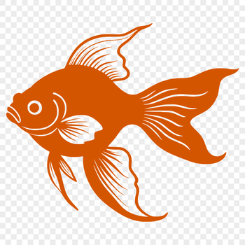An SVG vector design featuring a colorful goldfish as a clip art element.