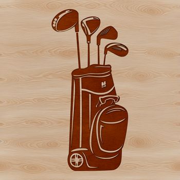 A detailed illustration of a golf club with its components, suitable for vector design and commercial use.
