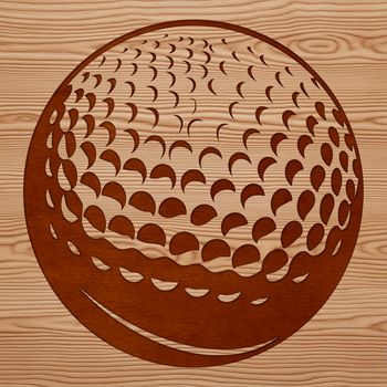 A simple vector illustration of a golf ball on a green sports field.