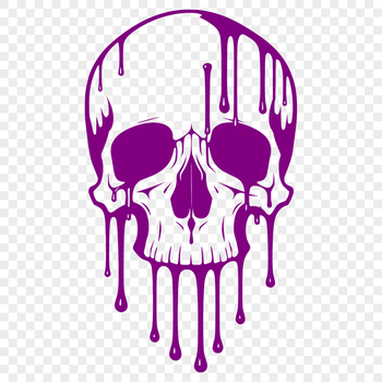 A gothic-inspired design featuring a dripping skull symbol, suitable for various uses including Halloween decorations.