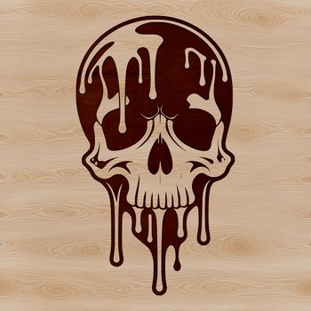 A dripping skull design in vector format, suitable for Halloween-themed projects.