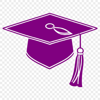 A stylized illustration of a graduation cap, designed as vector art for educational and personal projects.