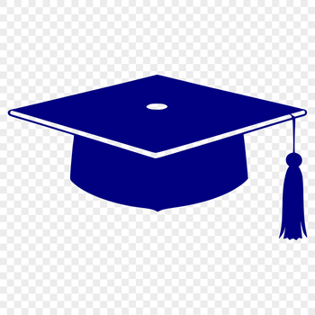 A digital representation of a graduation cap, a symbol of educational achievement.