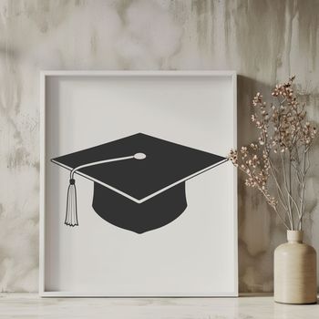 A traditional graduation cap with a tassel, symbolizing academic achievement and educational milestones.