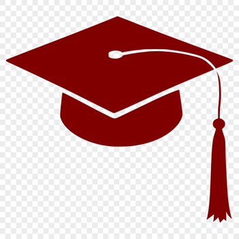 A graduation cap icon designed as a vector graphic, ideal for educational purposes.