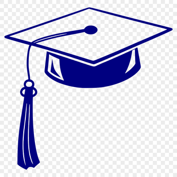 Illustrated graduation cap icon in vector format, suitable for educational and commercial projects.