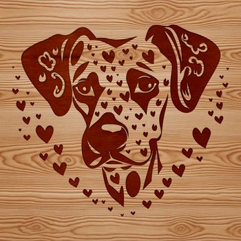 A large breed dog with a friendly expression.