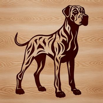A large standing dog breed with a muscular build, depicted in vector format.