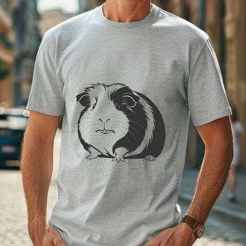 A detailed illustration of a guinea pig in profile.