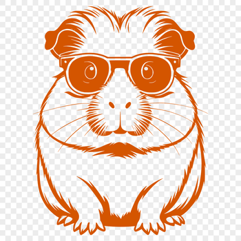 A guinea pig wearing trendy sunglasses sits on a background with a subtle texture, suitable for various digital applications.