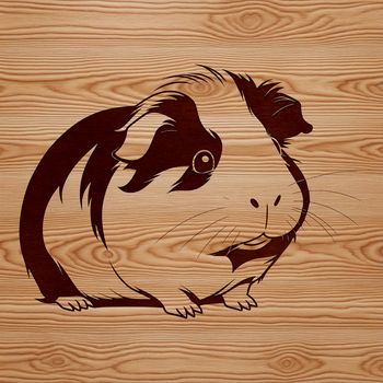 A cute illustration of a guinea pig suitable for graphic design and digital printing.