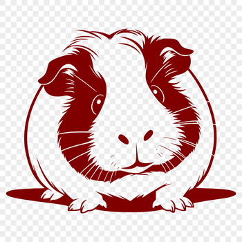 A cartoon guinea pig illustration with clean lines and simple design.