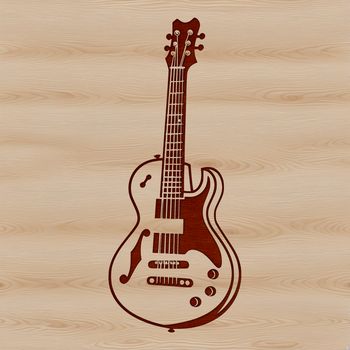 A detailed illustration of an electric guitar, suitable for cutting machine designs or vector art projects.