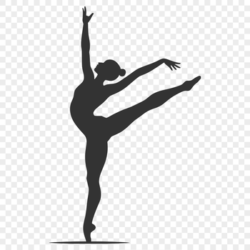 A digital illustration of a gymnast in motion, suitable for vector design and cutting machine projects.