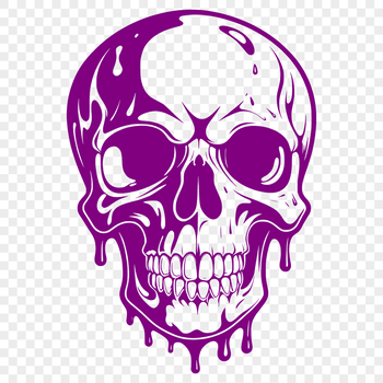 A gothic-inspired design featuring a dripping skull icon, suitable for Halloween-themed projects.