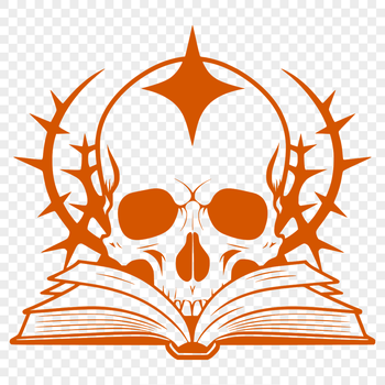 A stylized skull design in a Gothic style, suitable for various uses including clip art and vector designs.