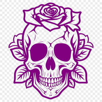 A classic gothic-inspired skull design with intricate details, suitable for various digital applications.