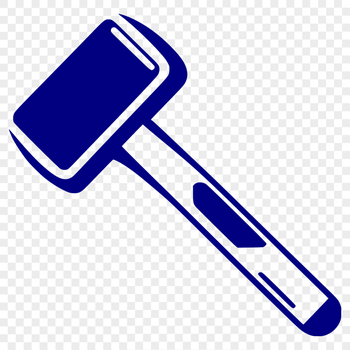 A close-up illustration of a traditional hammer head with a handle, suitable for vector art and design projects.