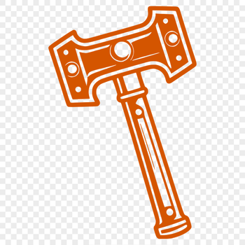 A simple illustration of a hammer, useful as vector art for graphic design and crafting projects.