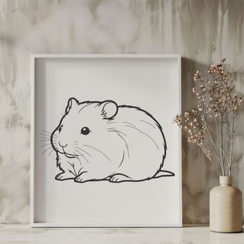 A small, furry hamster standing on its hind legs, suitable for clip art or vector design projects.