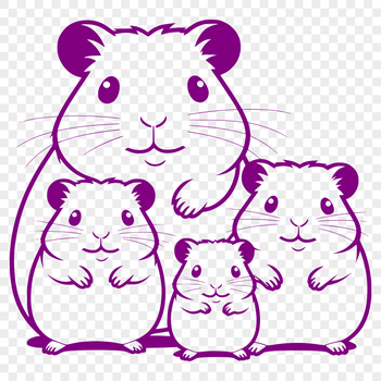 A cartoon hamster character designed as vector art for cutting machines and stencils.