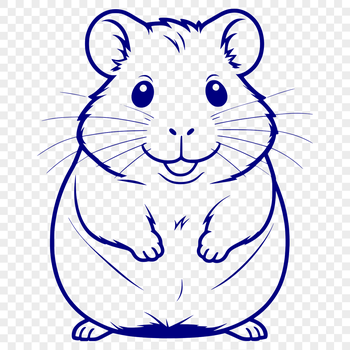A stylized illustration of a small furry animal in a circular motion, commonly kept as a pet.