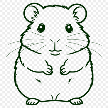 A small, furry hamster in a colorful background, suitable for personal or commercial vector art projects.