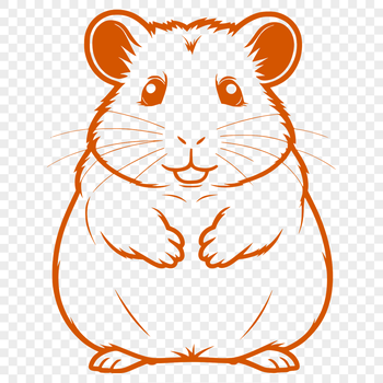 A small, cute hamster illustration in a vector format.