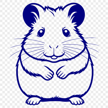 A cartoon-style illustration of a hamster in various colors, suitable for digital design projects.