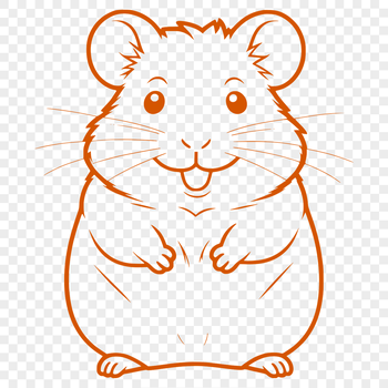 A small, furry rodent character, suitable for vector graphics and cutting machine projects.