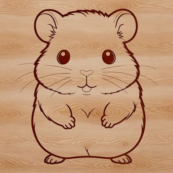 A cute illustration of a hamster in a cartoon style.
