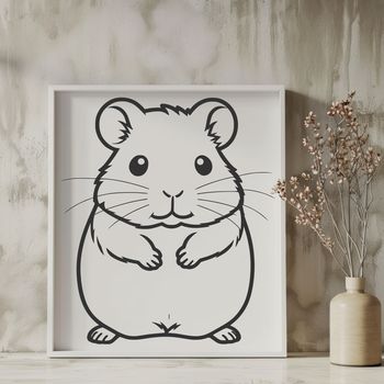 A digital illustration of a small furry animal commonly kept as a pet.