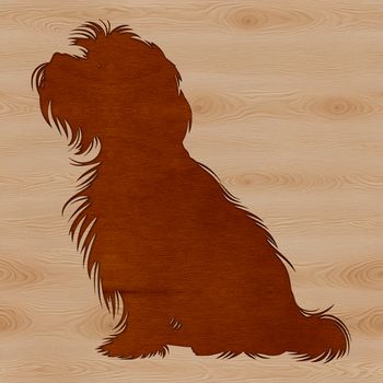 A stylized vector illustration of a sitting Havanese dog in silhouette.