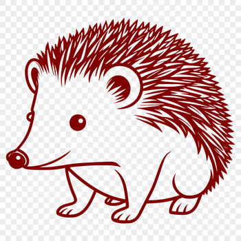 A simple illustration of a hedgehog in a vector format.