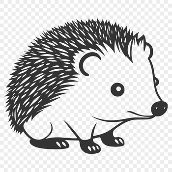 A detailed illustration of a hedgehog in vector format, suitable for various design and crafting applications.
