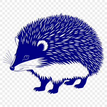 A detailed illustration of a small mammal with spines, typically found in gardens.