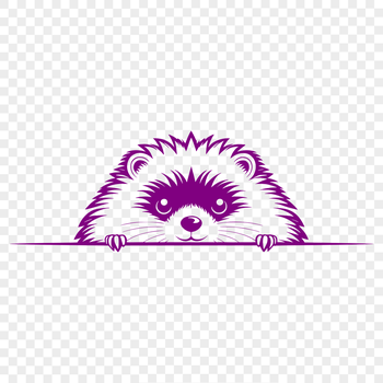A small hedgehog peeking out from behind a leafy branch.