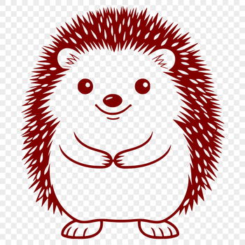 An illustrated hedgehog vector graphic, ideal for craft projects or design templates.