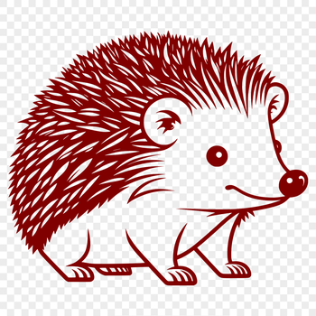 A small, prickly hedgehog illustration designed as a vector graphic.