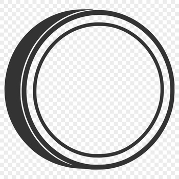 A stylized illustration of a hockey puck in motion, suitable for vector art and digital designs.