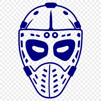 A stylized illustration of a hockey player with protective gear, suitable for use in various digital designs and crafts.